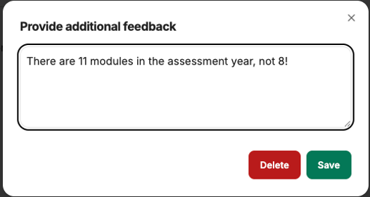 When you click on thumb down, you can also write additional feedback in an open field